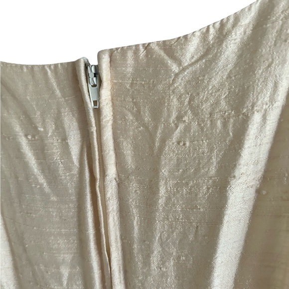 Vtg Gloria 100% Silk Gold Sleeveless A-Line Tool Maxi Dress Sz Small - Picture 12 of 16